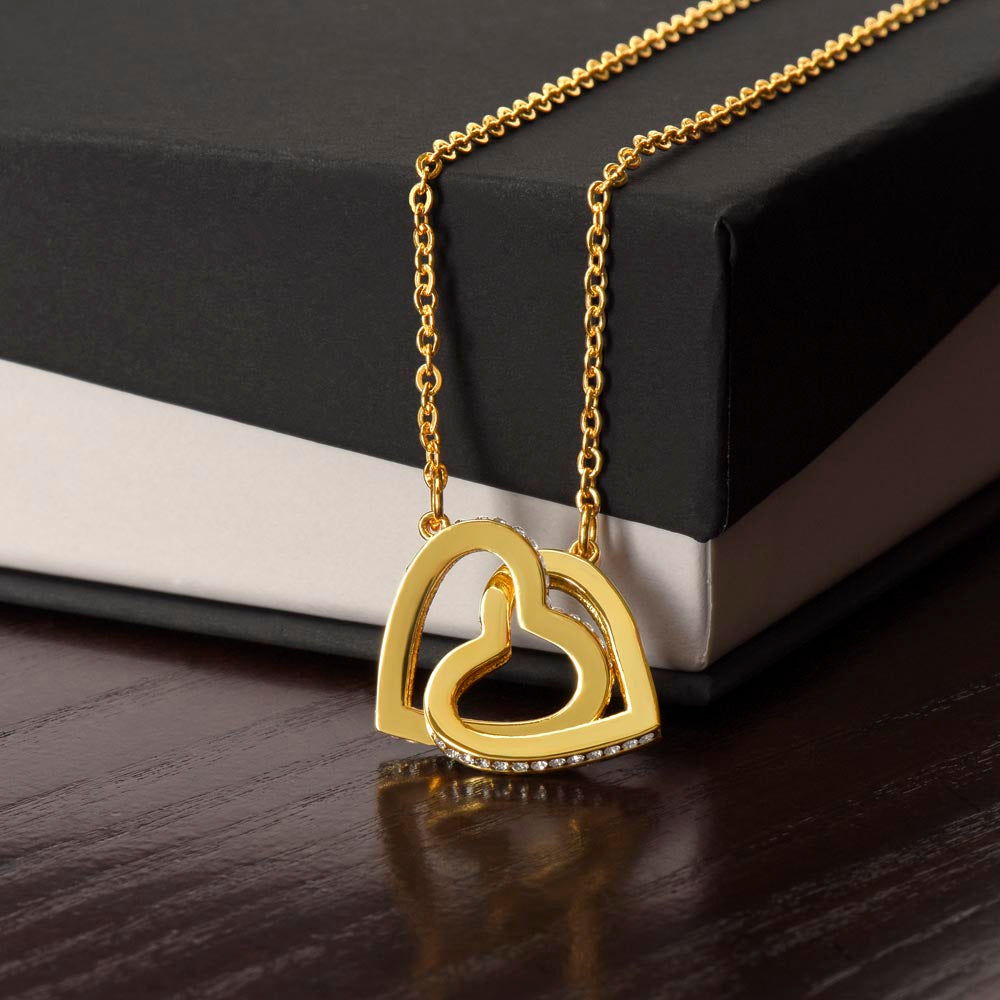 Grandmother Necklace Gift with Poem – Interlocking Hearts