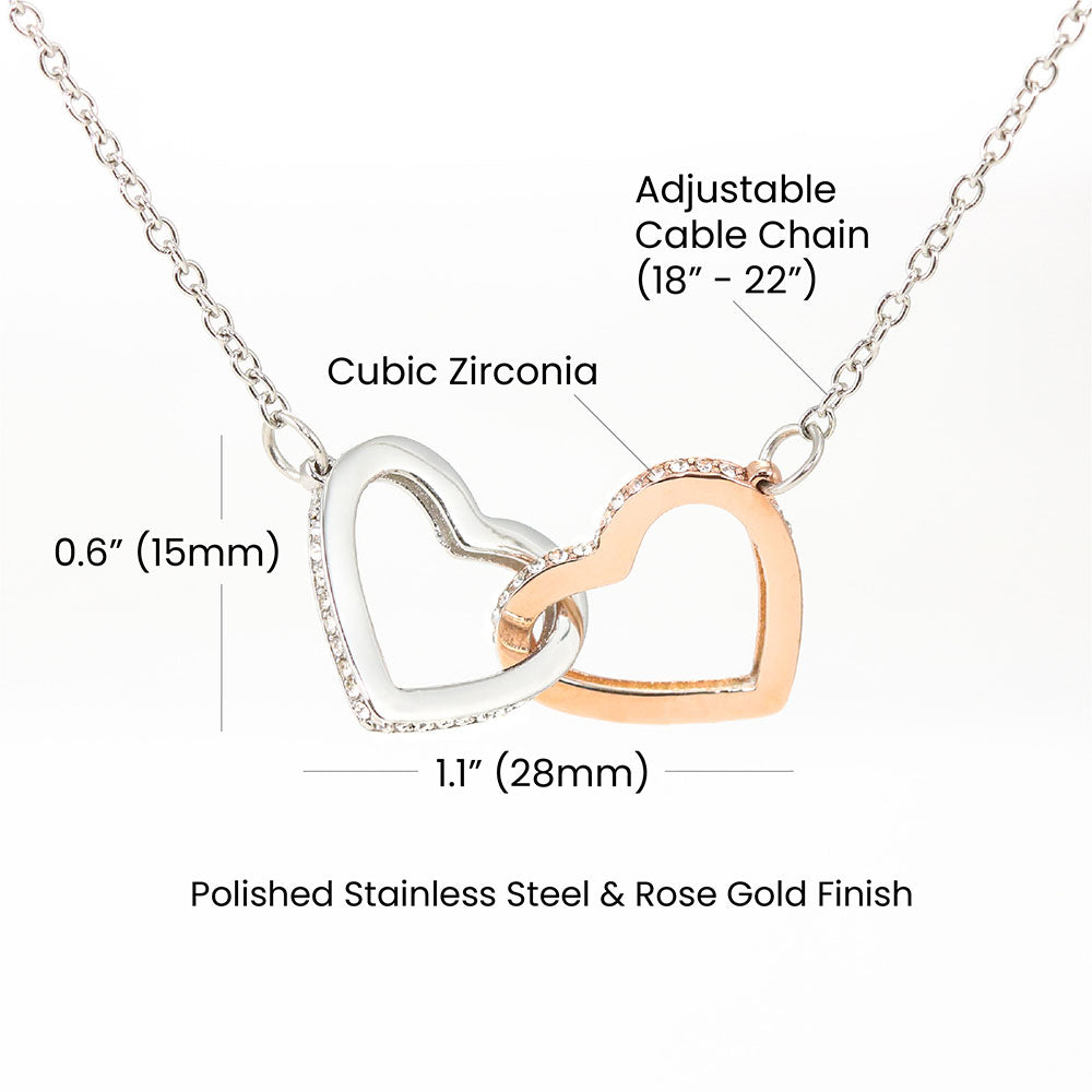 Grandmother Necklace Gift with Poem – Interlocking Hearts