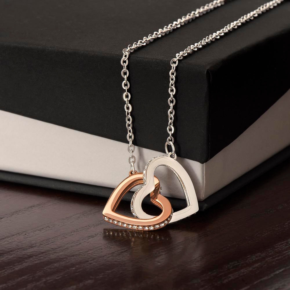 Grandmother Necklace Gift with Poem – Interlocking Hearts