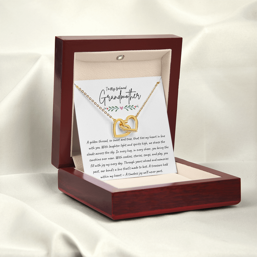 Grandmother Necklace Gift with Poem – Interlocking Hearts