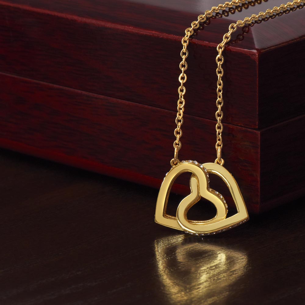 Grandmother Necklace Gift with Poem – Interlocking Hearts