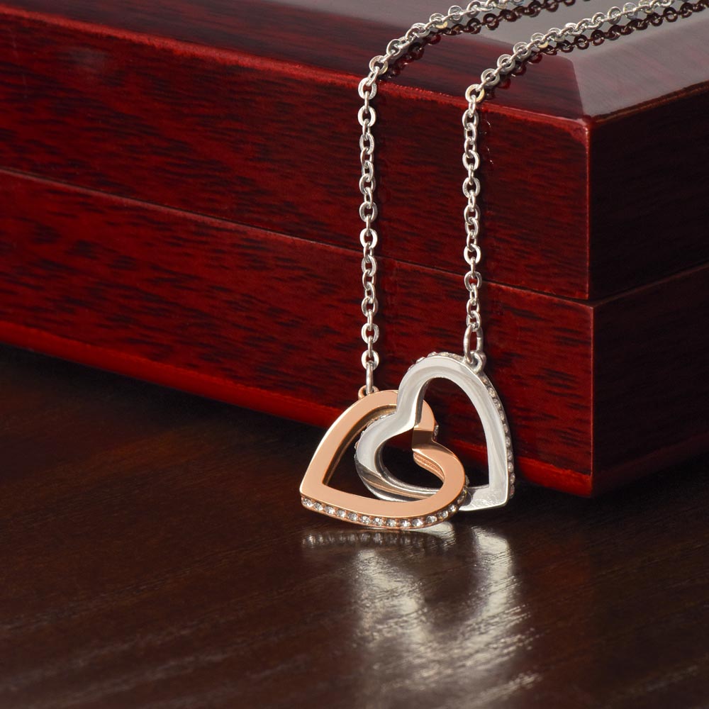 Grandmother Necklace Gift with Poem – Interlocking Hearts