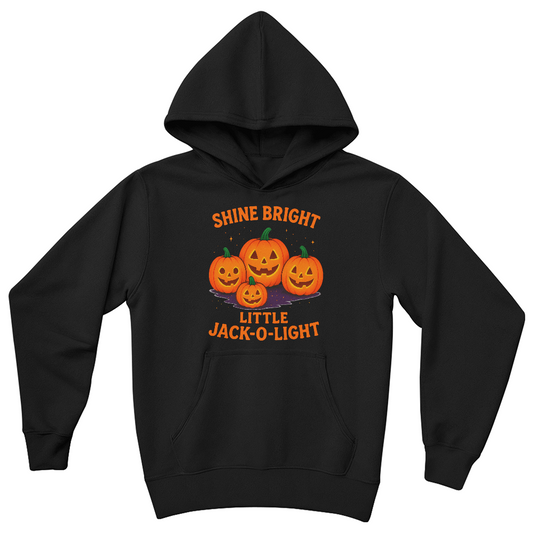 Shine Bright Little Jack-O-Light -- Kids Halloween Hoodie
